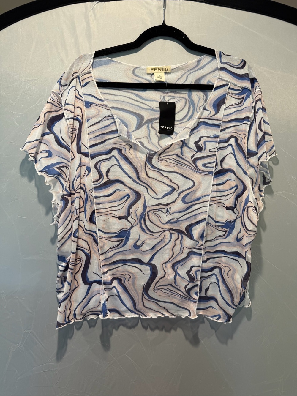 Torrid FESTI Marble Mesh Seamed Top 4X